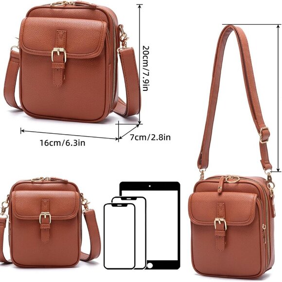 Trendy Small Messenger Bag - Vintage Design with 10 Card Slots for Essentials - Picture 5 of 6